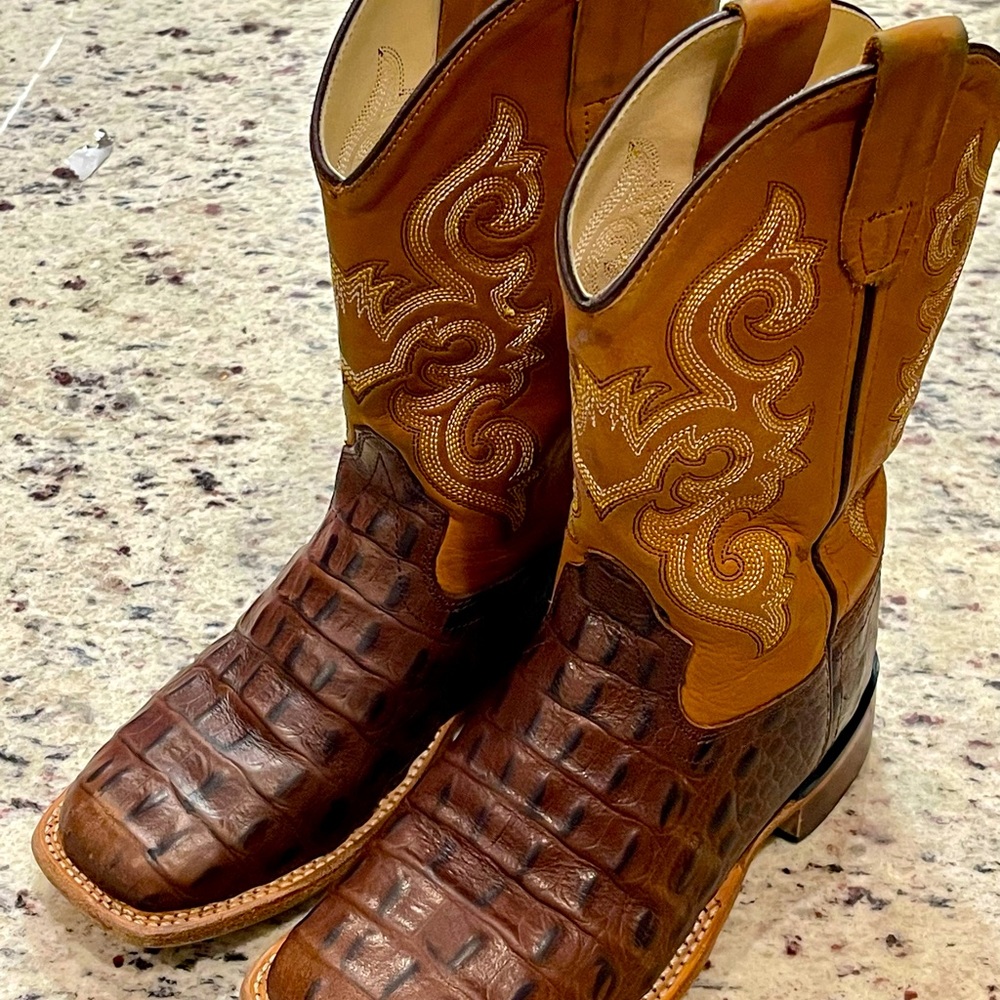 Boys Old West Caiman cowboys boots